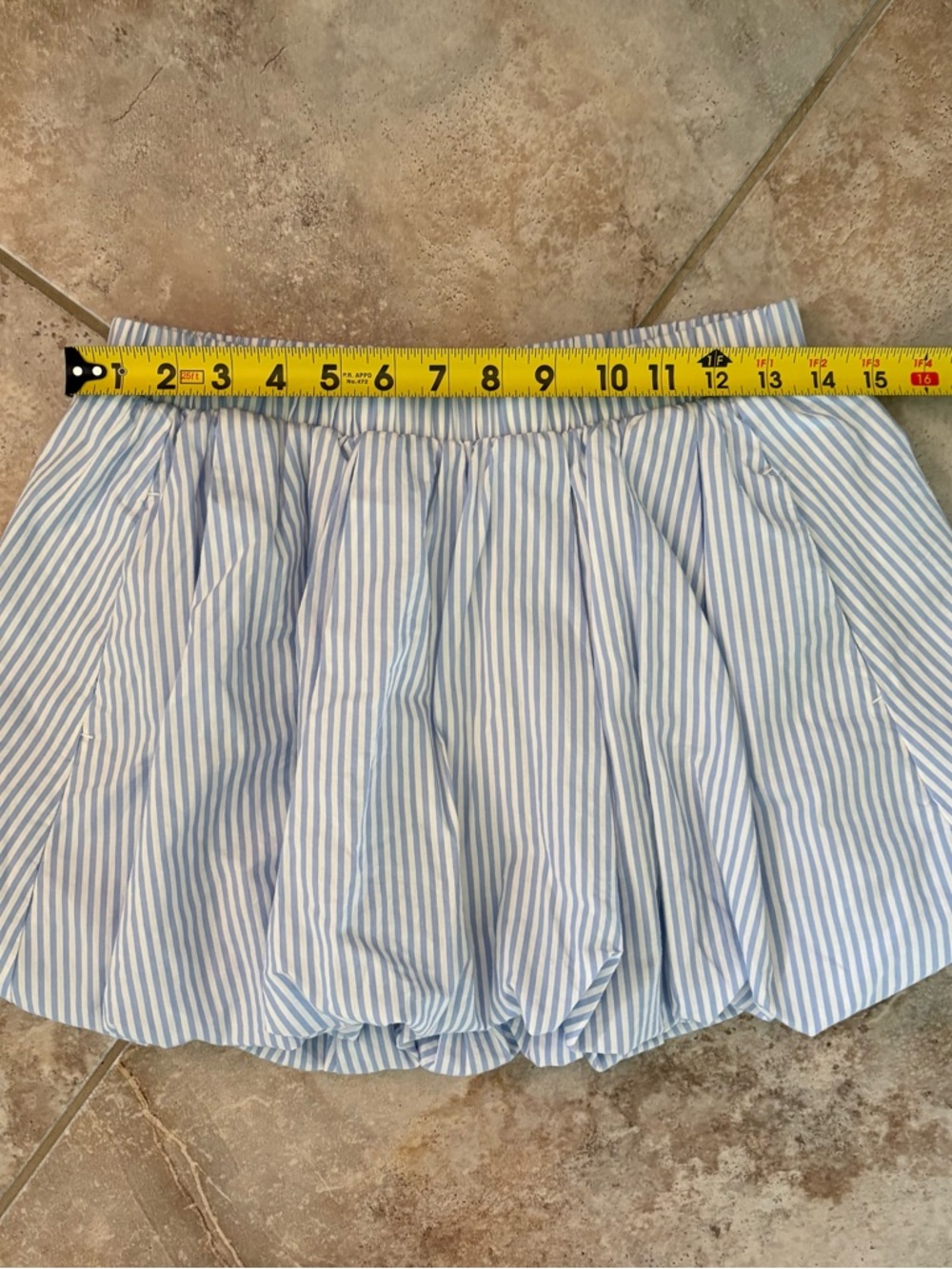 Poplin Bubble Skirt White Blue Old Navy Women’s XS Lined Striped Elastic Cotton - Picture 7 of 8